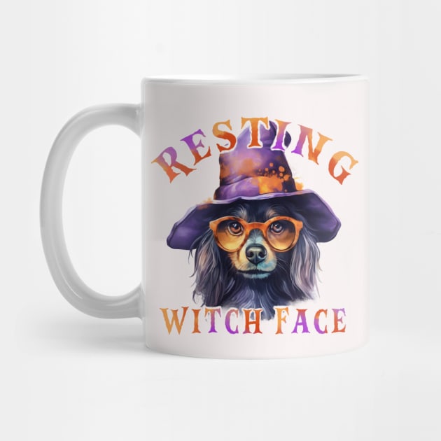 Resting Witch Face dog wearing a hat & glasses by Giorgi's